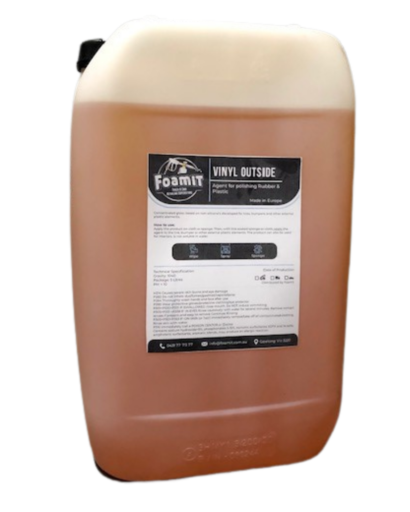 VINYL / RUBBER PROTECTANT OUTSIDE 25LT FOAMIT Truck & Car Care